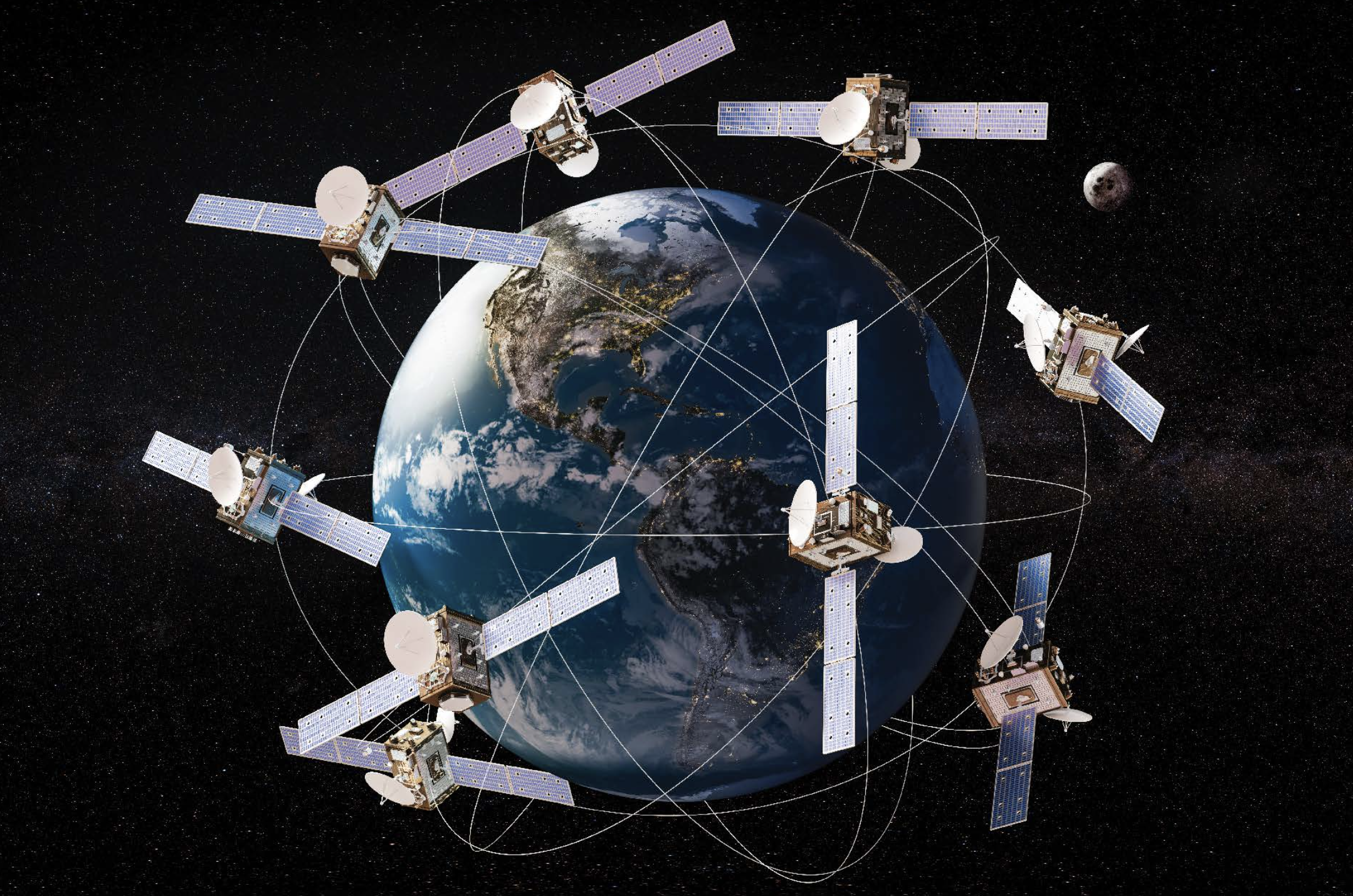 Global Navigation Satellite System — 3D illustration